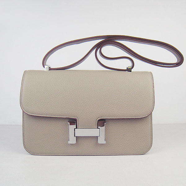 7A Hermes Constance Togo Leather Single Bag Grey Silver Hardware H020 - Click Image to Close